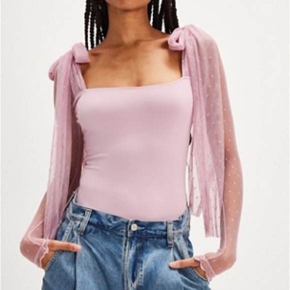 Free People | Tongue Tied Bodysuit | Plum Blossom | Large | NWT - Picture 2 of 5